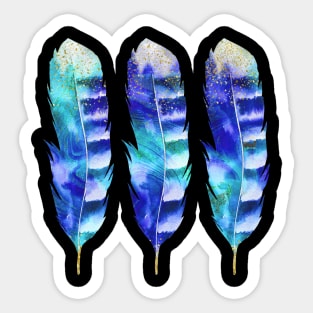 blue watercolor feather Sticker